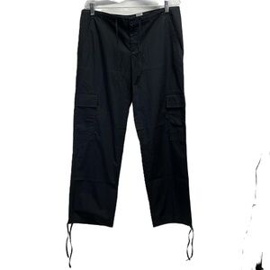 Tommy Jeans Y2K Cotton Navy Womens Cargo Pants Drawstring Cuffs Pockets 11‎